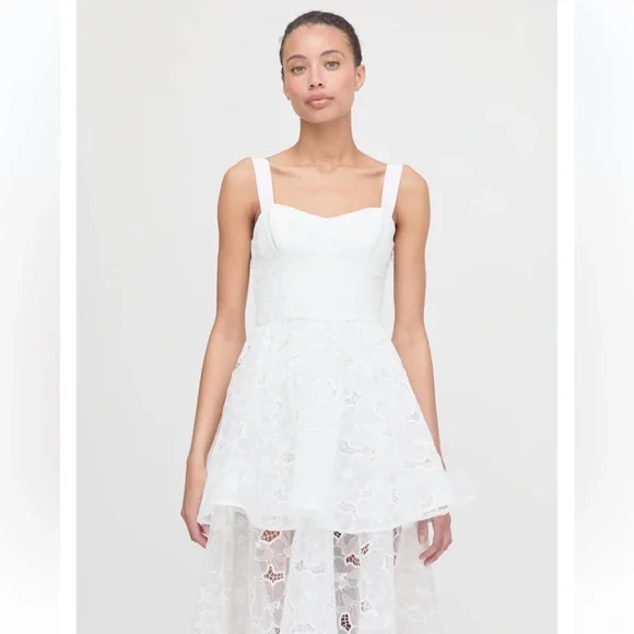 Hill House Home The Isabelle Dress - White Floral Organza size 8 - Picture 3 of 16